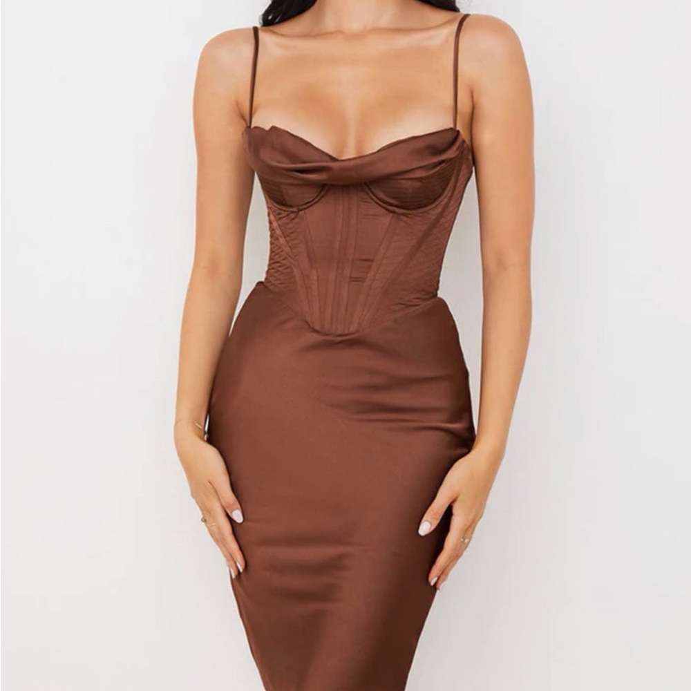 House of CB Brown Corset Dress